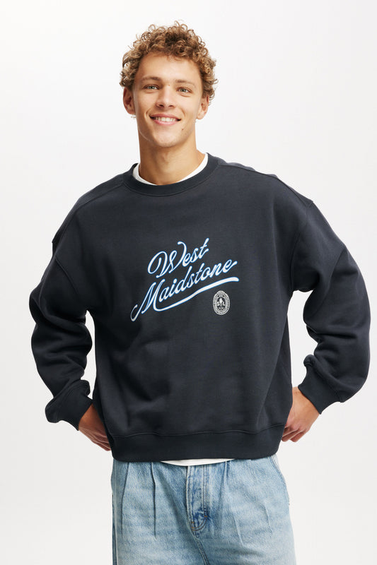 Box Fit Graphic Crew Sweater