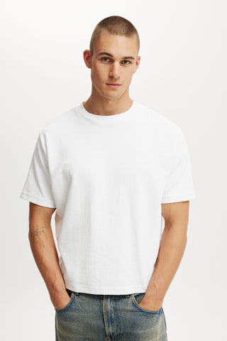 Cropped Fit Textured T-Shirt