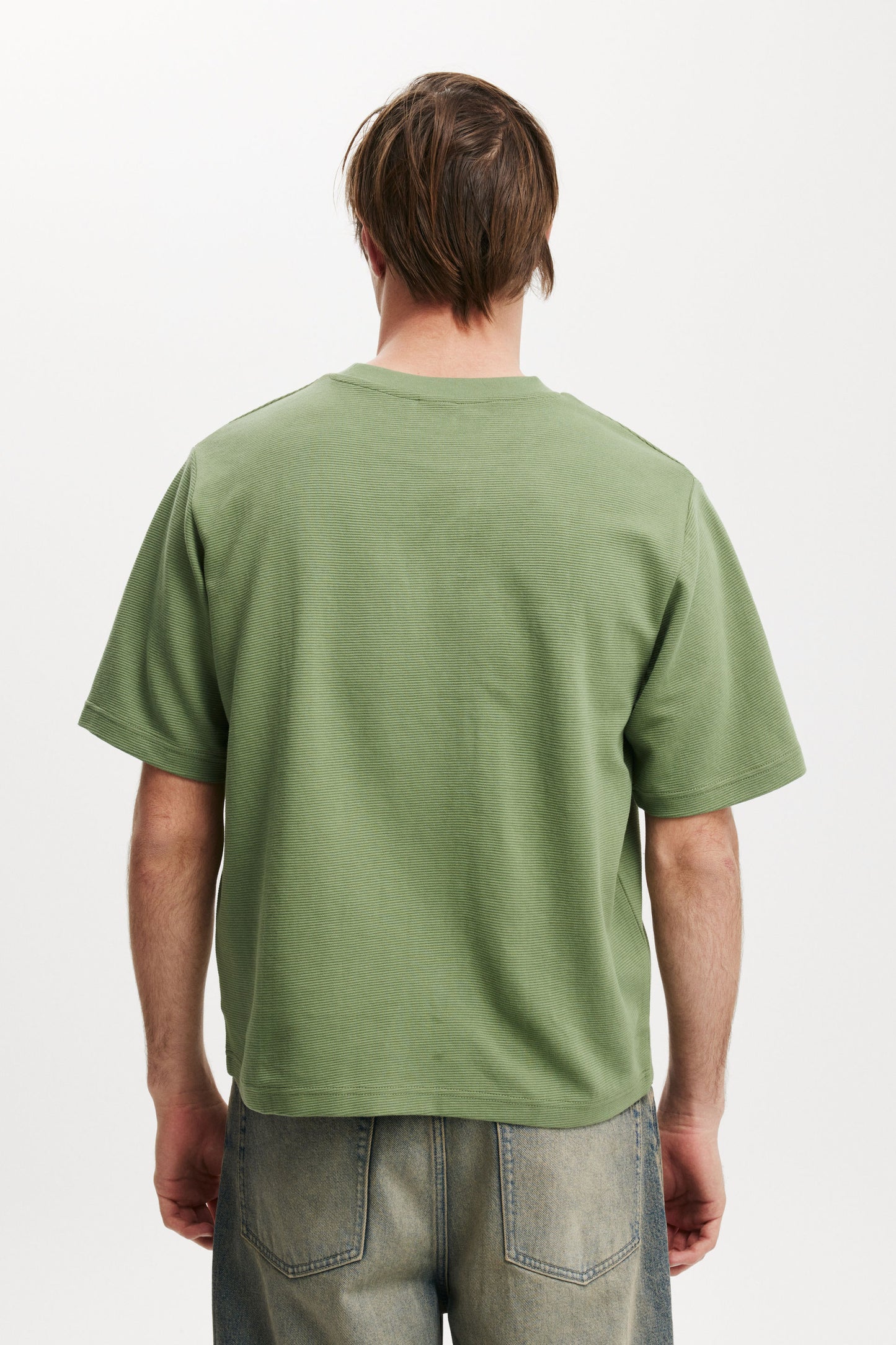 Cropped Fit Textured T-Shirt