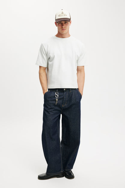 Cropped Fit Textured T-Shirt