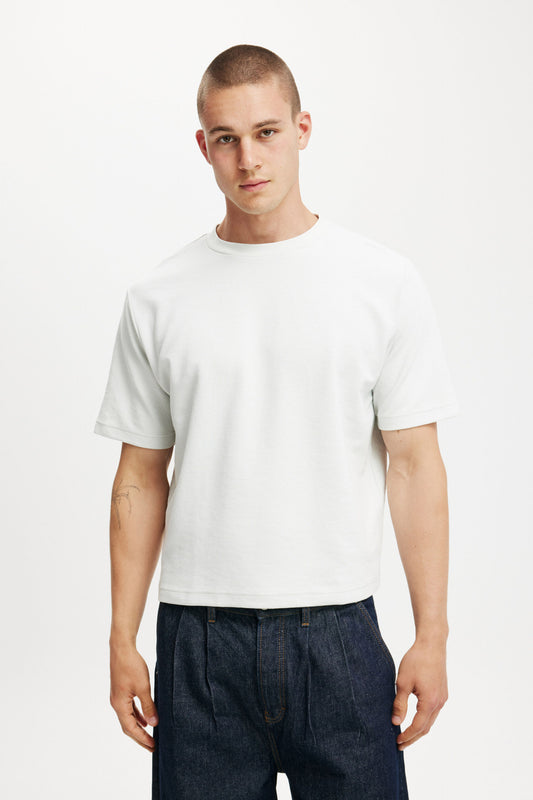 Cropped Fit Textured T-Shirt