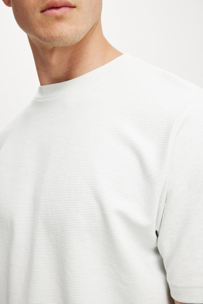 Cropped Fit Textured T-Shirt