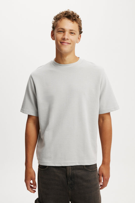 Cropped Fit Textured T-Shirt