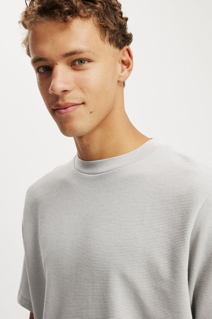 Cropped Fit Textured T-Shirt