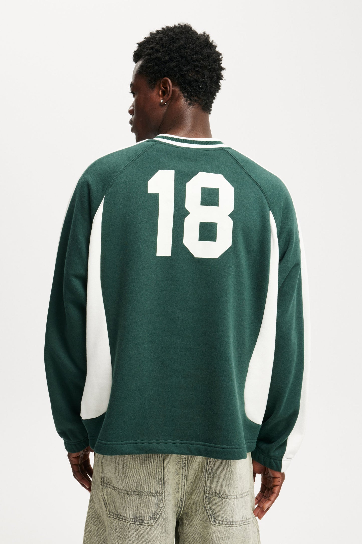 Graphic V-Neck Fleece Sweater