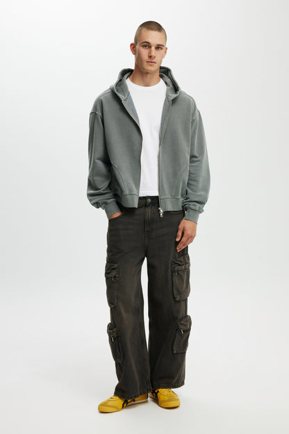 Cropped Zip Up Hoodie