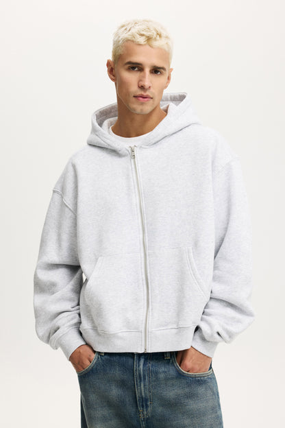 Cropped Zip Up Hoodie