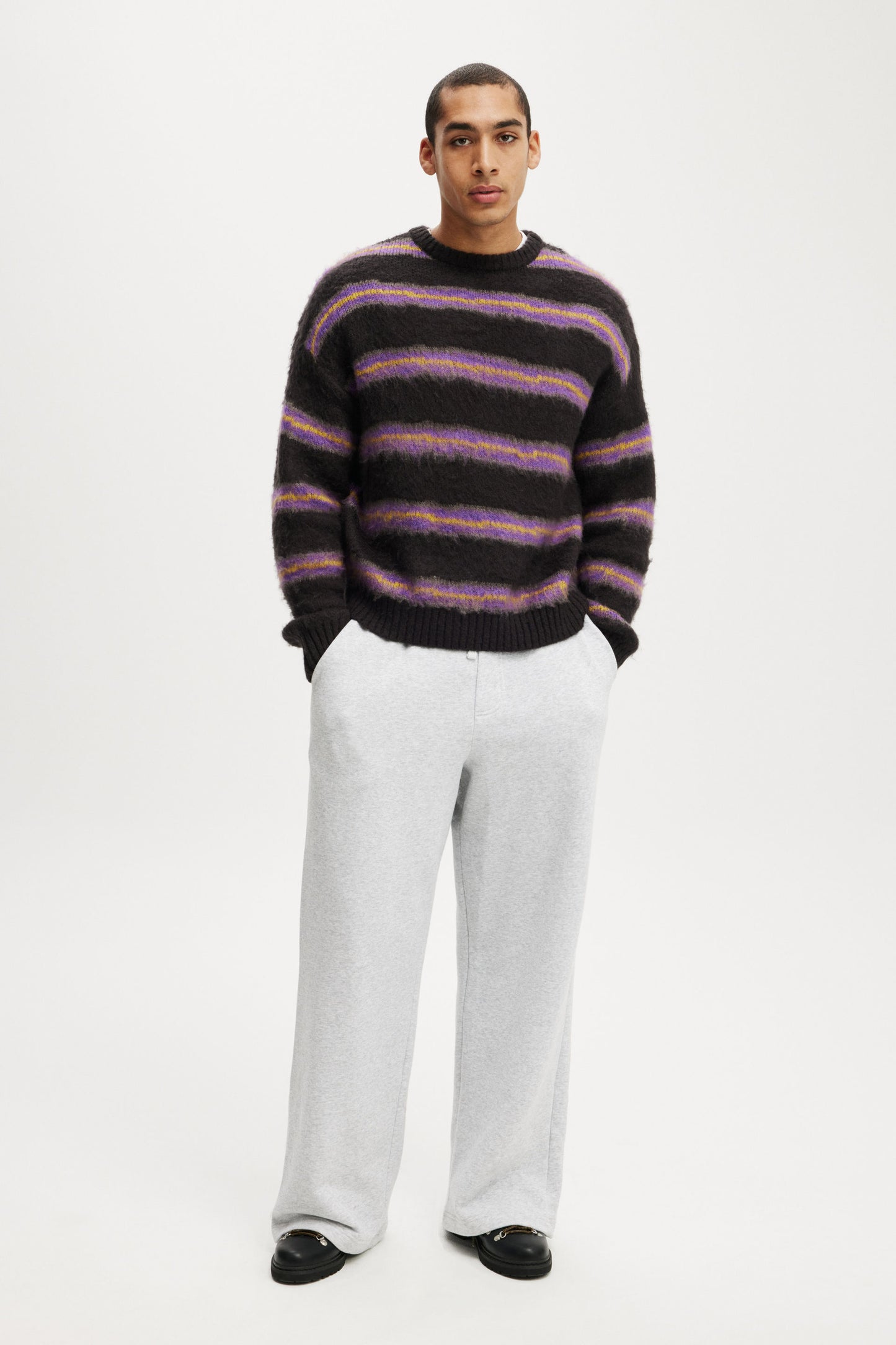 Box Fit Fuzzy Crew Knit