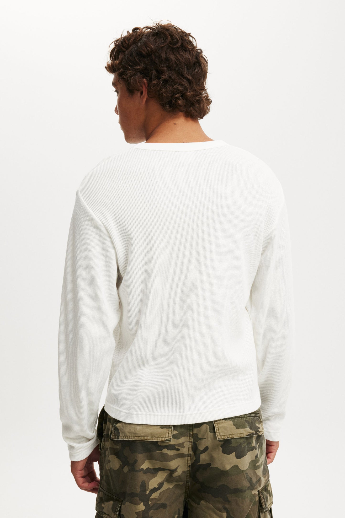 Cropped Fit Textured Long Sleeve