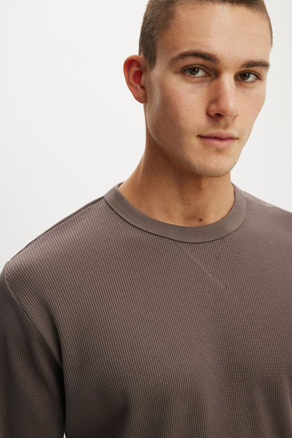 Cropped Fit Textured Long Sleeve