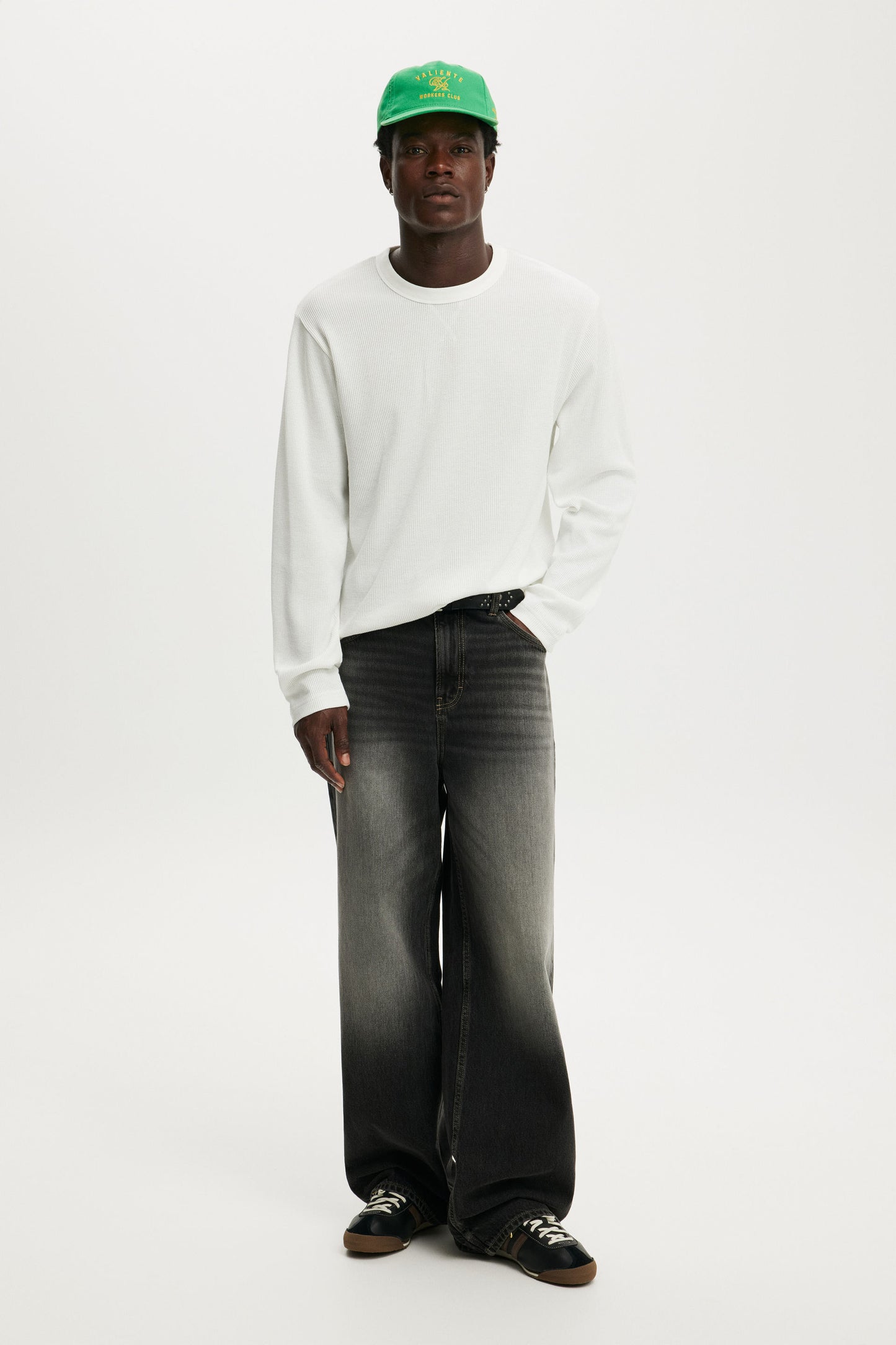 Cropped Fit Textured Long Sleeve