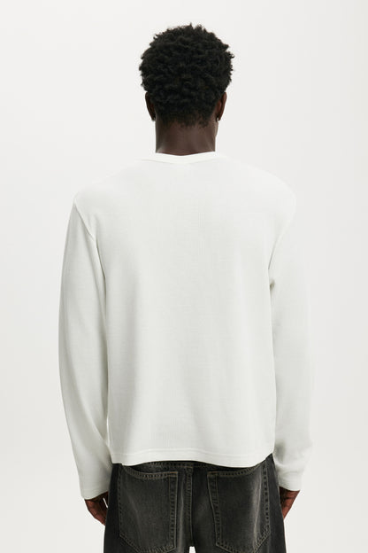 Cropped Fit Textured Long Sleeve