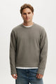Cropped Fit Textured Long Sleeve