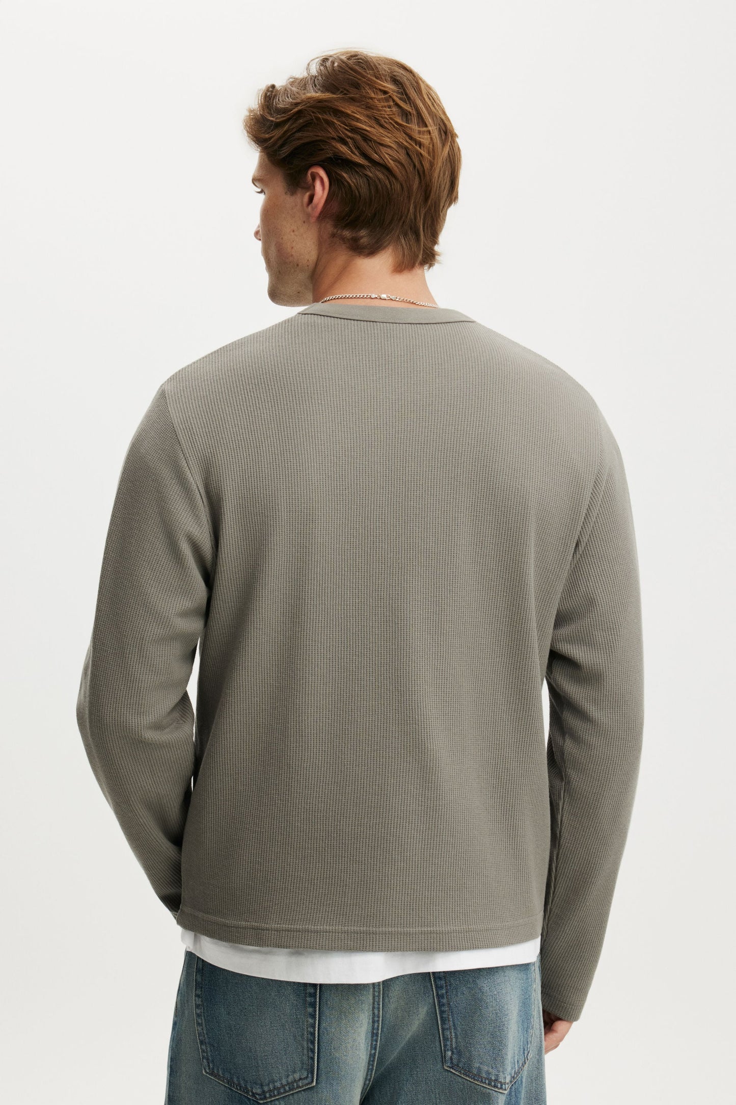 Cropped Fit Textured Long Sleeve