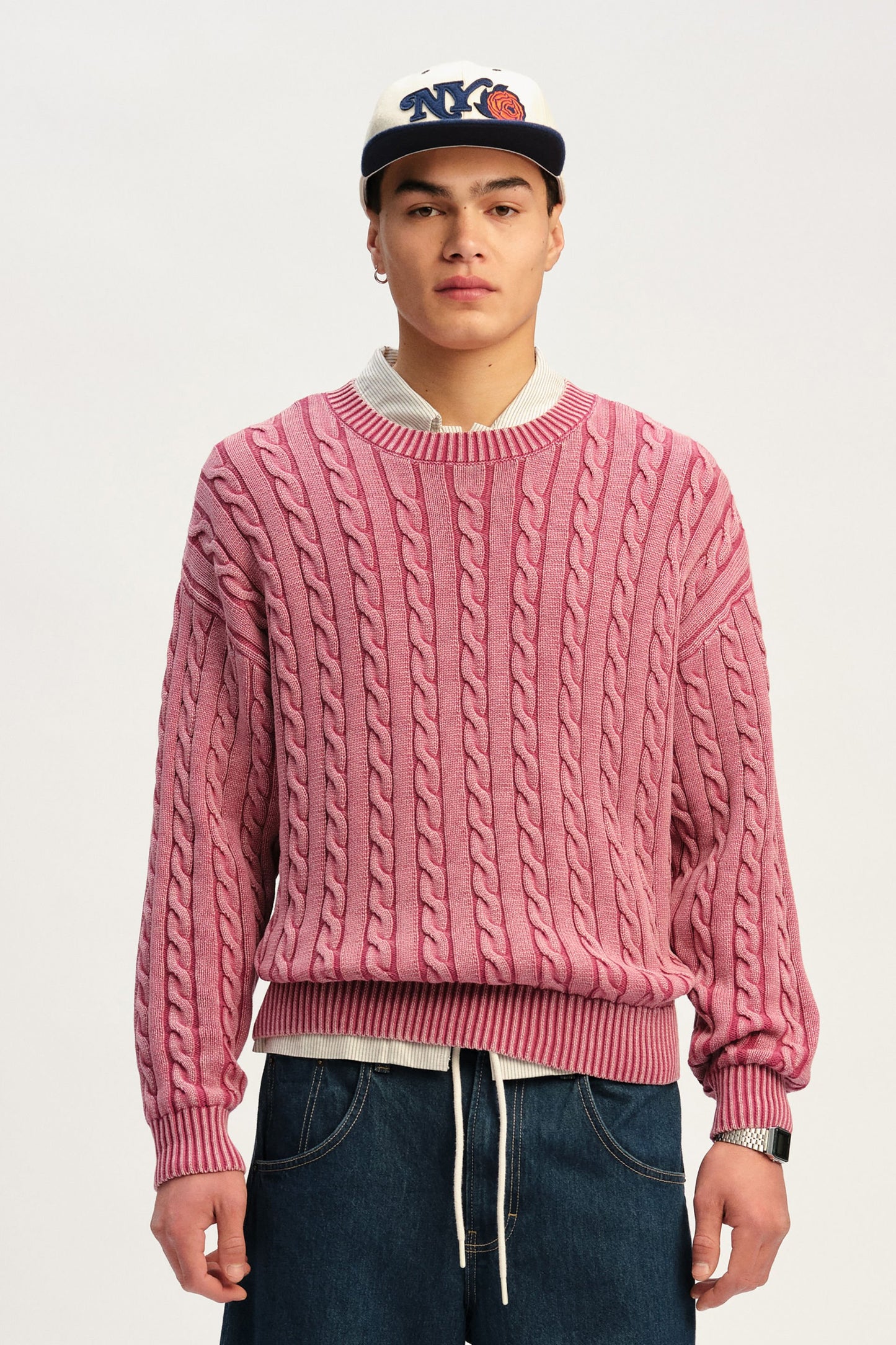 Washed Box Fit Crew Knit