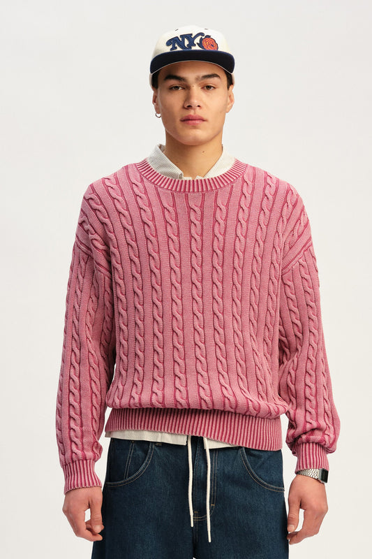 Washed Box Fit Crew Knit