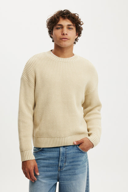 Washed Box Fit Crew Knit