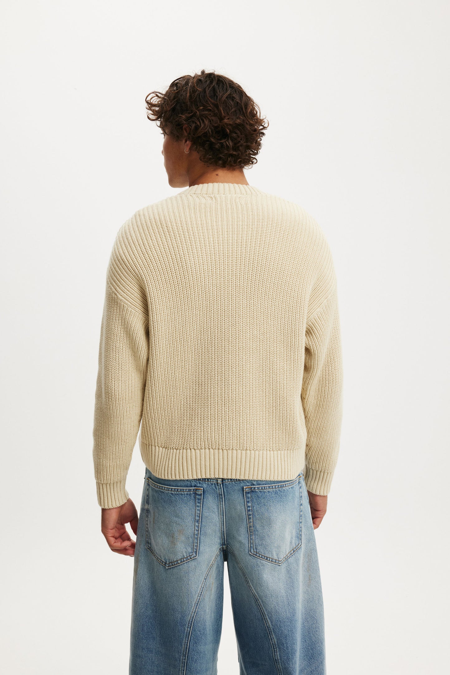 Washed Box Fit Crew Knit