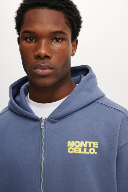 Cropped Zip Up Graphic Hoodie