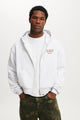 Cropped Zip Up Graphic Hoodie