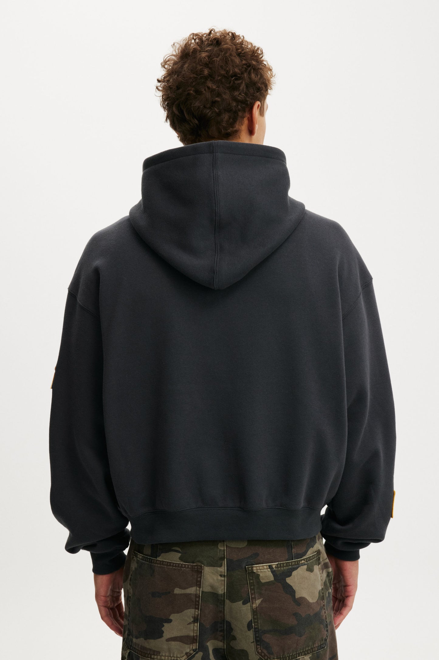 Cropped Zip Up Graphic Hoodie