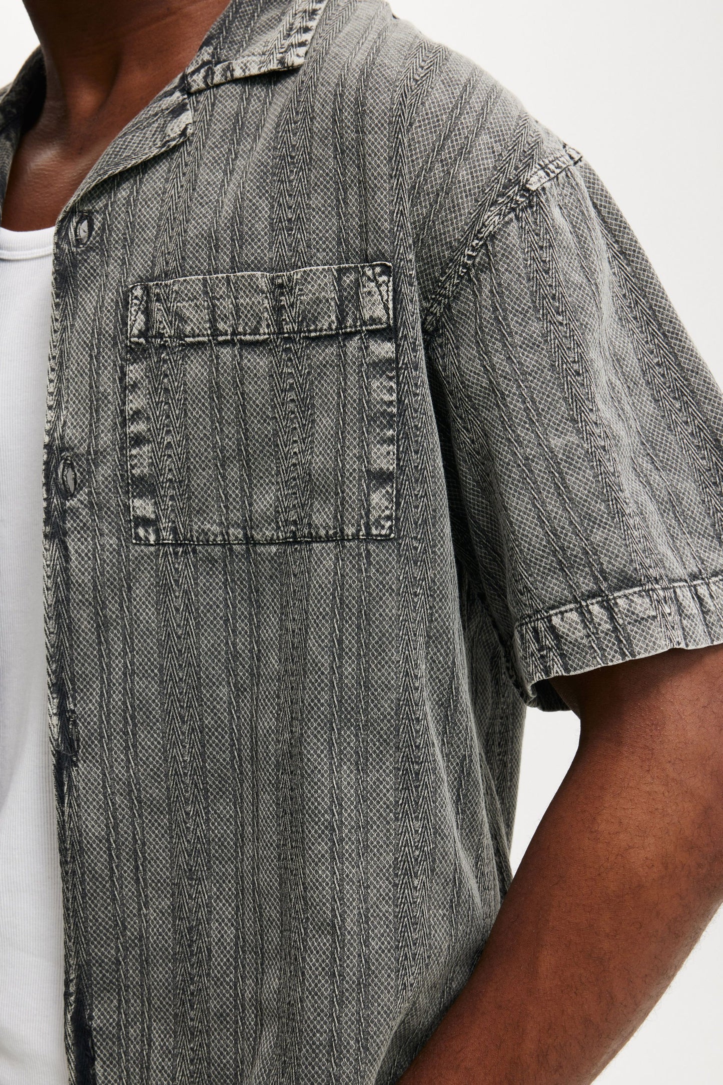 Washed Box Fit Short Sleeve Shirt