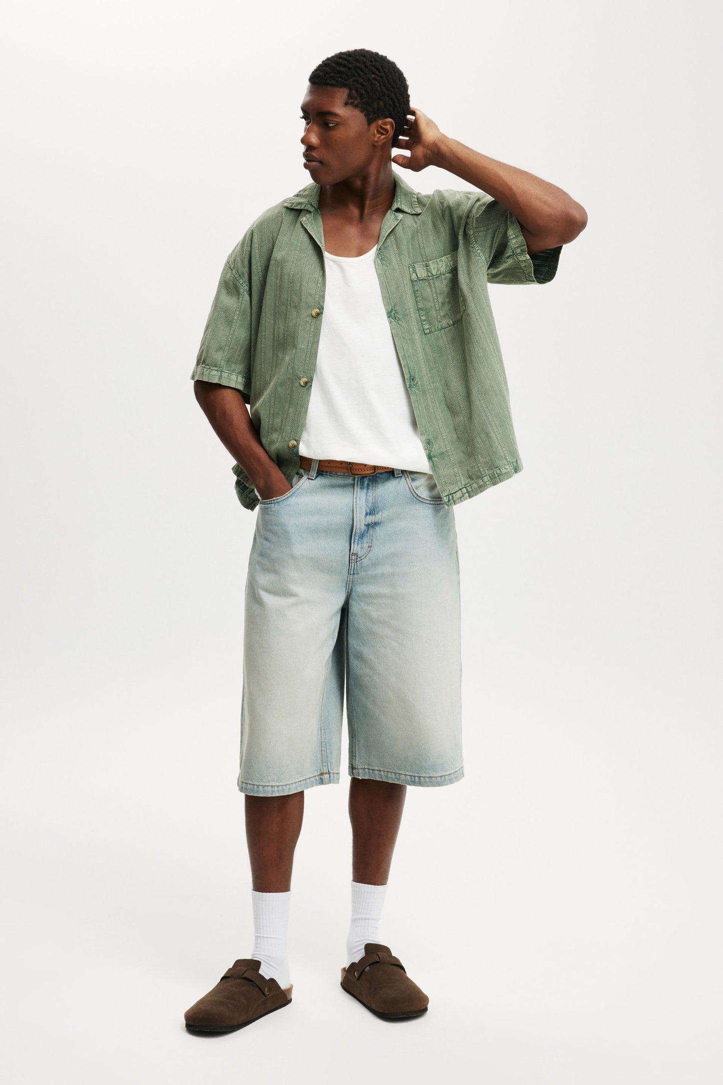 Washed Box Fit Short Sleeve Shirt