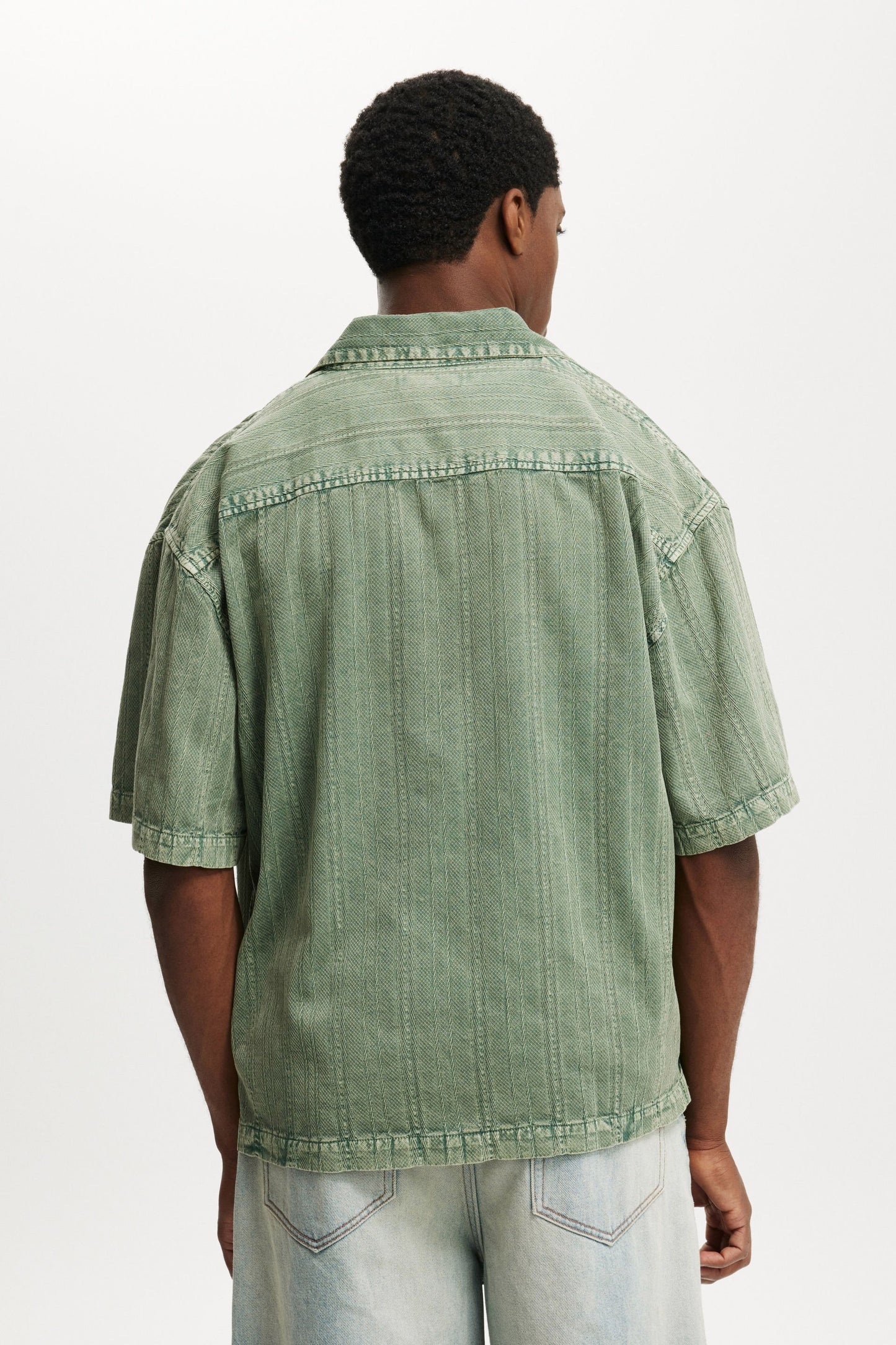 Washed Box Fit Short Sleeve Shirt