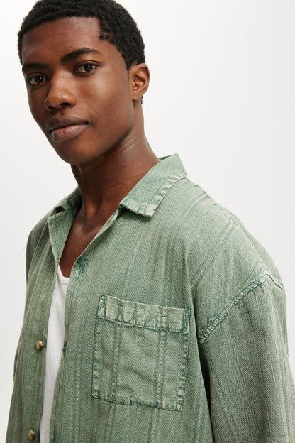Washed Box Fit Short Sleeve Shirt