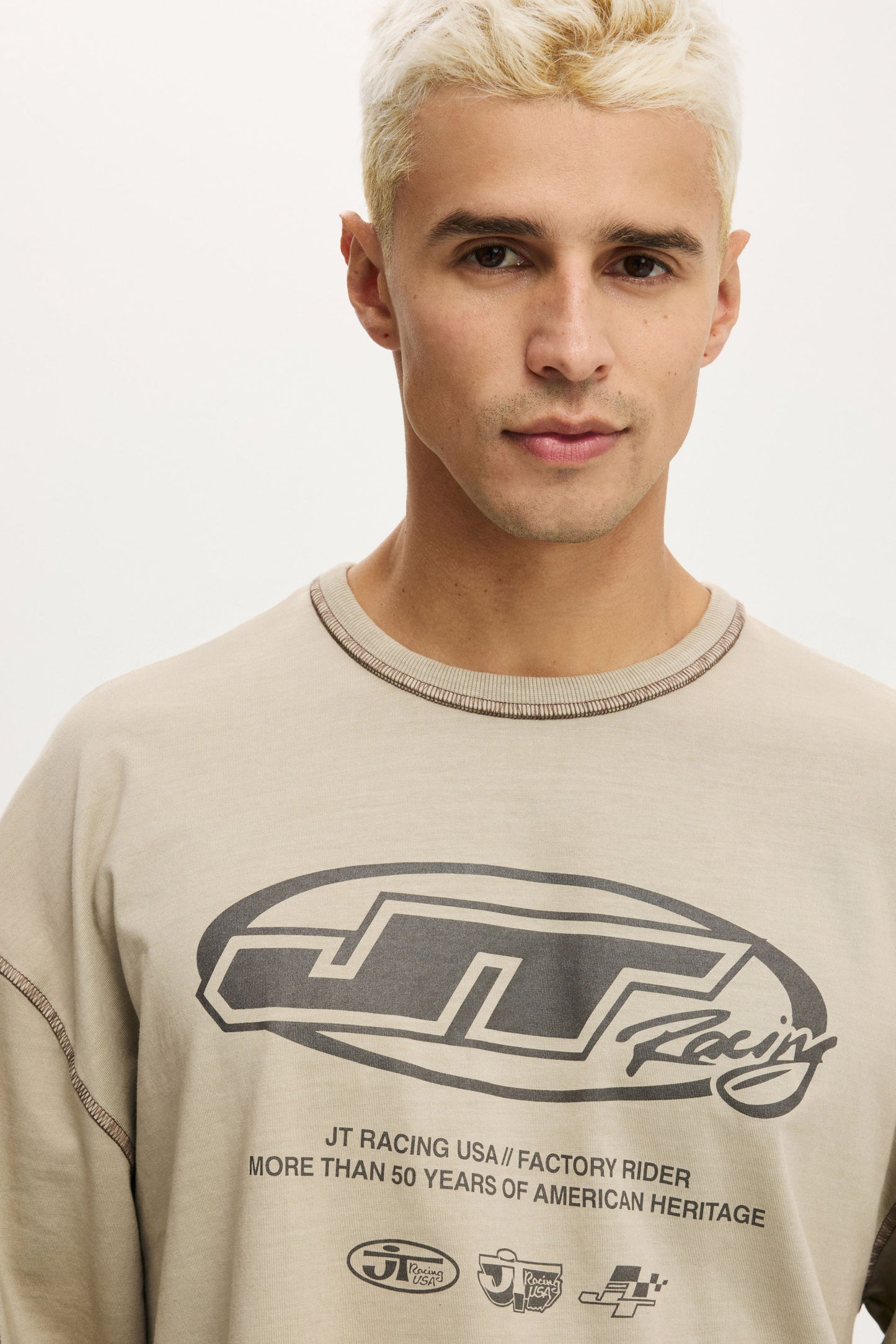 Cropped Fit Honda X Jt Racing Long Sleeve T-Shirt