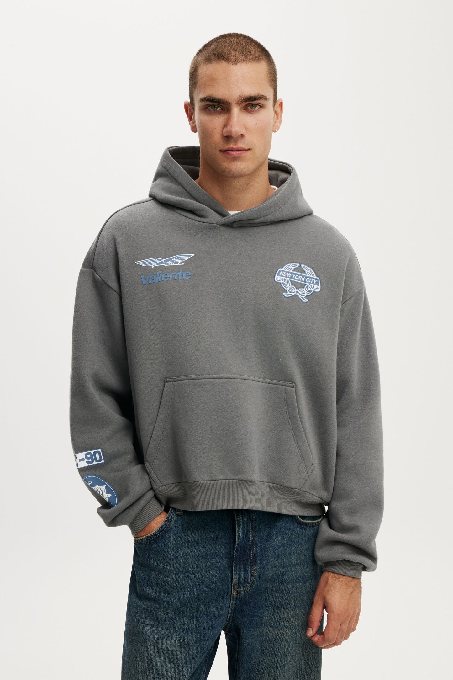 Cropped Fit Graphic Hoodie