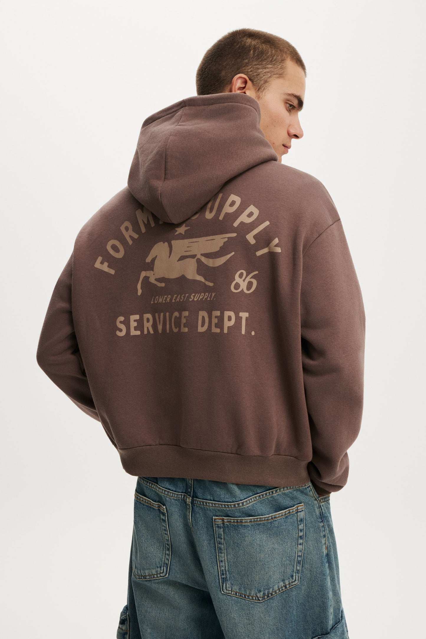 Cropped Fit Graphic Hoodie