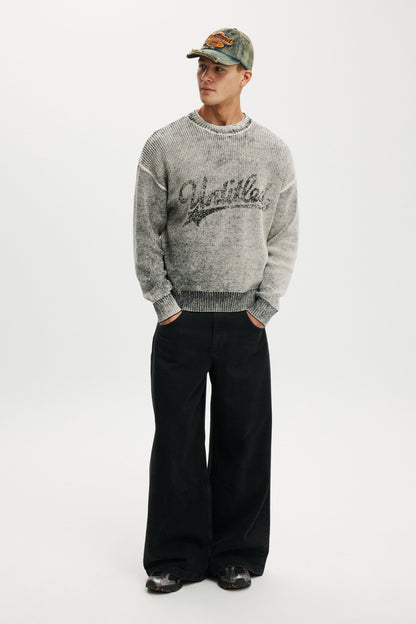 Y2k Box Fit Crew Knit