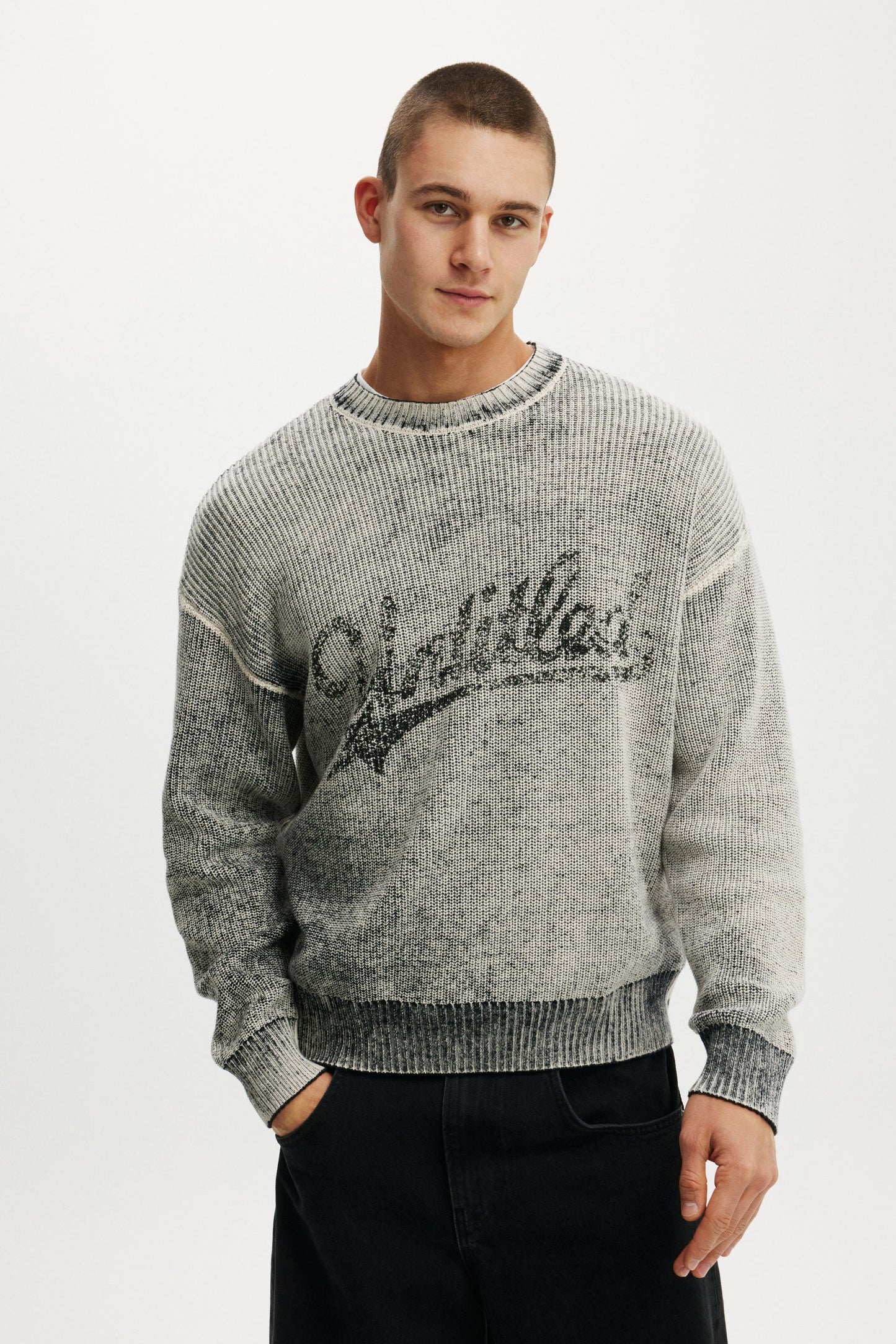 Y2k Box Fit Crew Knit