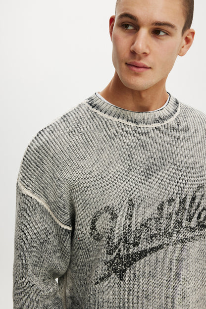 Y2k Box Fit Crew Knit