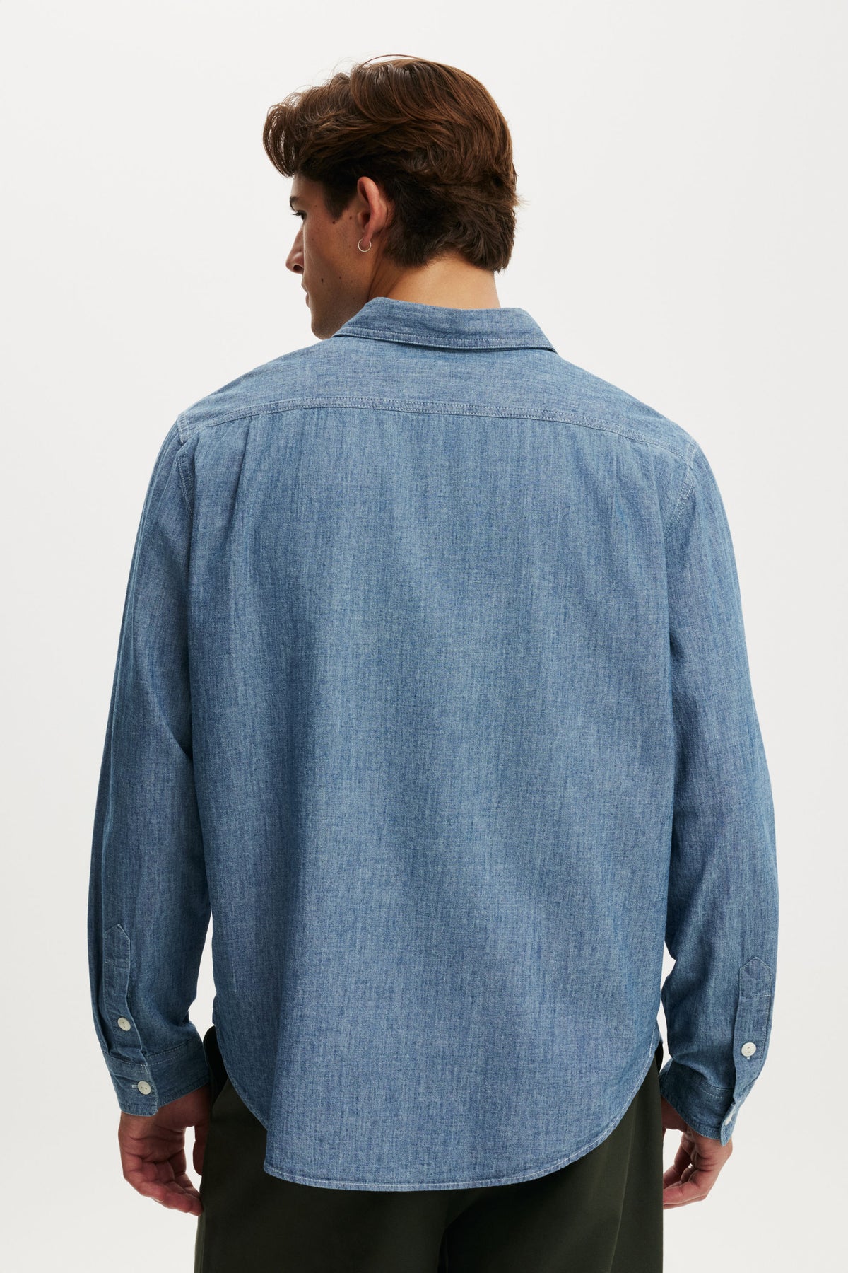 Denim Long Sleeve Worker Shirt
