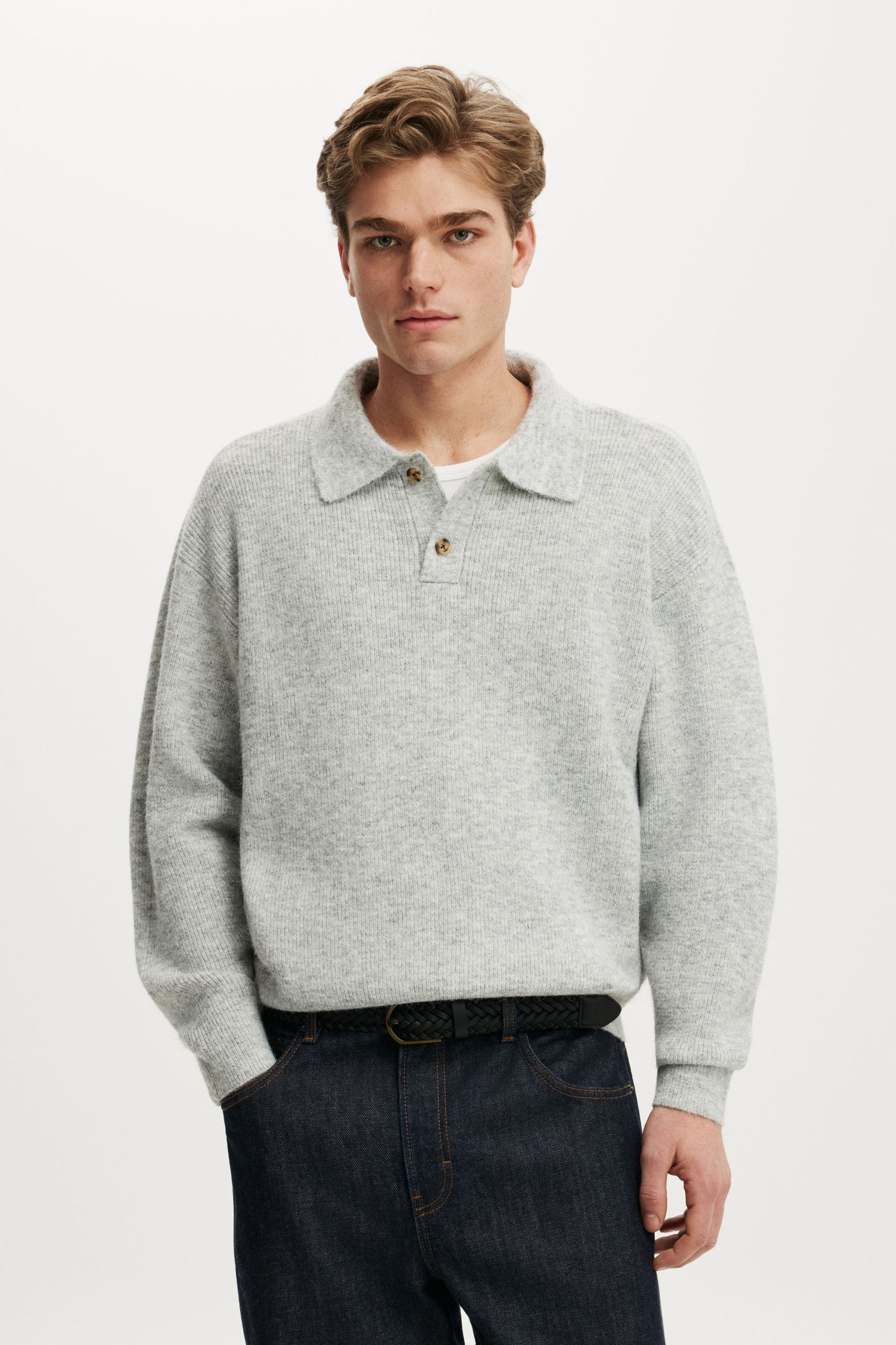Box Fit Rugby Polo Knit