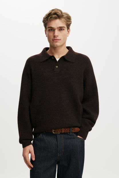 Box Fit Rugby Polo Knit