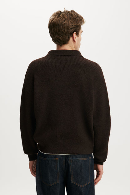 Box Fit Rugby Polo Knit
