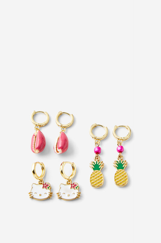 Hello Kitty 3Pk Mid Earring