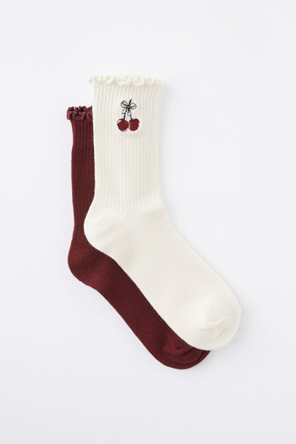 The Perfect Pair Frill Rib Crew Sock 2Pk