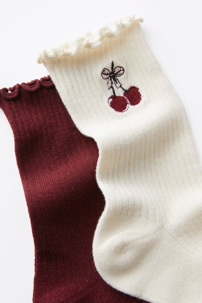 The Perfect Pair Frill Rib Crew Sock 2Pk