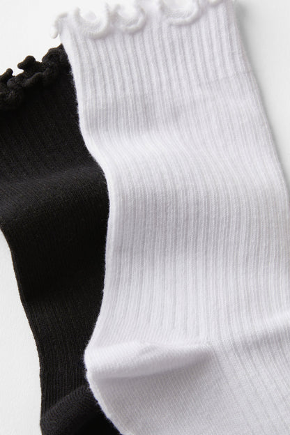 The Perfect Pair Frill Rib Crew Sock 2Pk