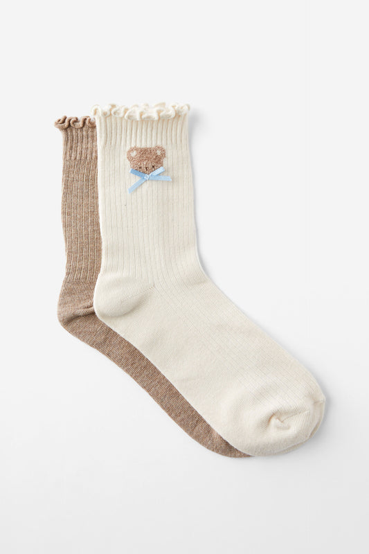 The Perfect Pair Frill Rib Crew Sock 2Pk
