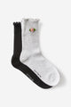 The Perfect Pair Frill Rib Crew Sock 2Pk