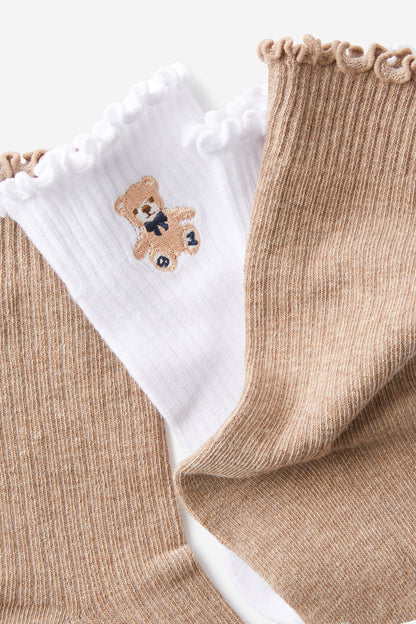 The Perfect Pair Frill Rib Crew Sock 2Pk