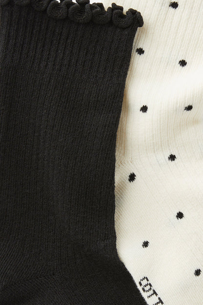 The Perfect Pair Frill Rib Crew Sock 2Pk