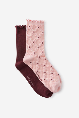 The Perfect Pair Frill Rib Crew Sock 2Pk