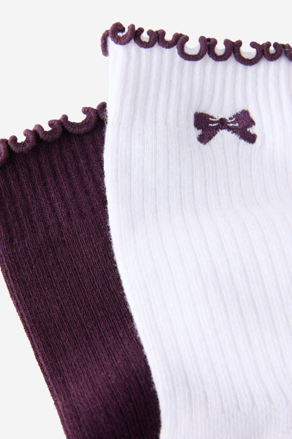 The Perfect Pair Frill Rib Crew Sock 2Pk