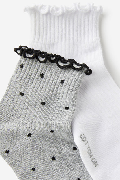 The Perfect Pair Frill Rib Ankle 2Pk